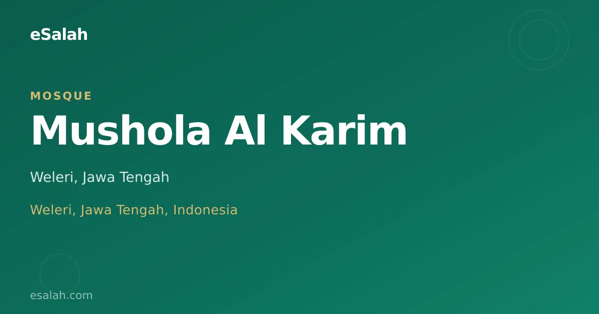 Mushola Al Karim: Tempat Beribadah yang Menyatu dengan Kehidupan Sehari-hari di Cilacap